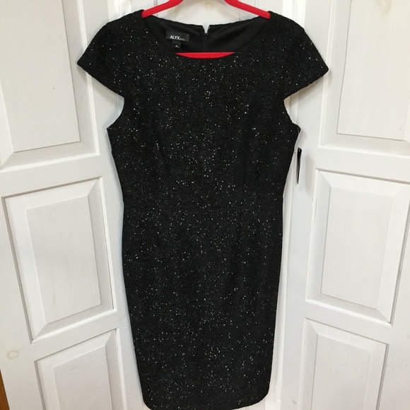 Alyx Black Dress w/ metallic Silver Sparkle Detail. NWT - Picture 1 of 16